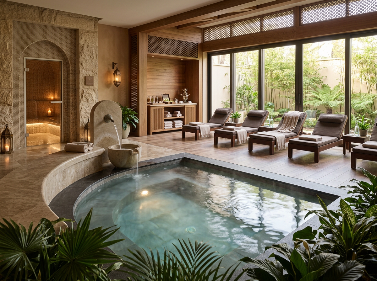 A high end spa facility with indoor pool